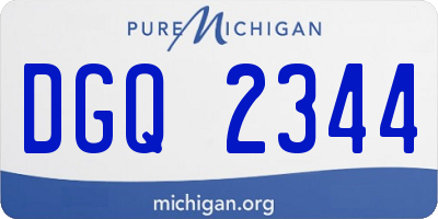 MI license plate DGQ2344