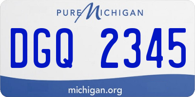 MI license plate DGQ2345