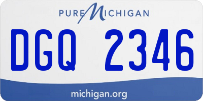 MI license plate DGQ2346