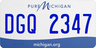MI license plate DGQ2347