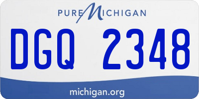 MI license plate DGQ2348