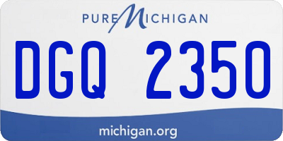 MI license plate DGQ2350
