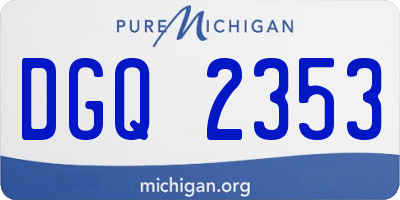 MI license plate DGQ2353