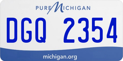 MI license plate DGQ2354