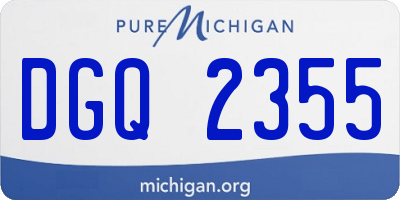 MI license plate DGQ2355