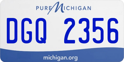MI license plate DGQ2356