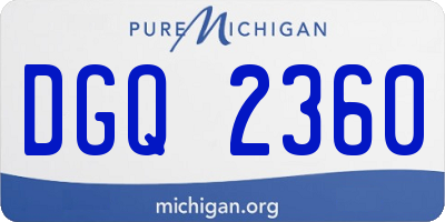 MI license plate DGQ2360