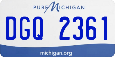 MI license plate DGQ2361