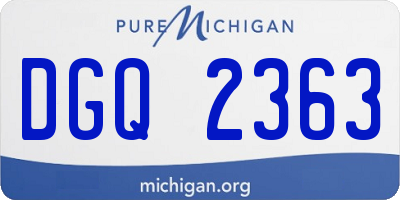 MI license plate DGQ2363