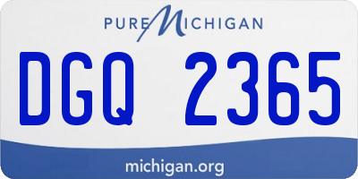 MI license plate DGQ2365