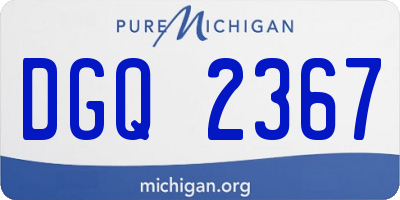 MI license plate DGQ2367