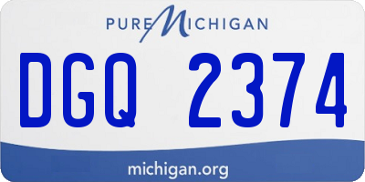 MI license plate DGQ2374