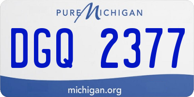MI license plate DGQ2377