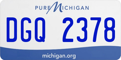 MI license plate DGQ2378