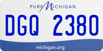 MI license plate DGQ2380