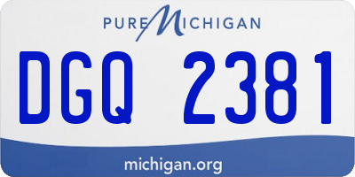 MI license plate DGQ2381