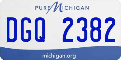 MI license plate DGQ2382