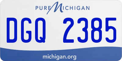 MI license plate DGQ2385