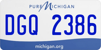 MI license plate DGQ2386
