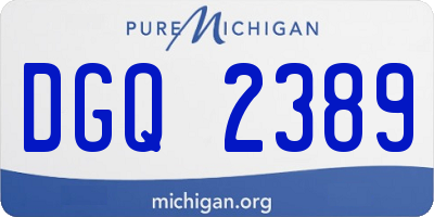 MI license plate DGQ2389