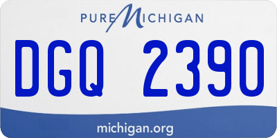 MI license plate DGQ2390