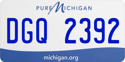 MI license plate DGQ2392
