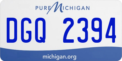 MI license plate DGQ2394