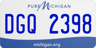 MI license plate DGQ2398
