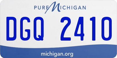 MI license plate DGQ2410