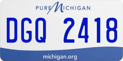 MI license plate DGQ2418