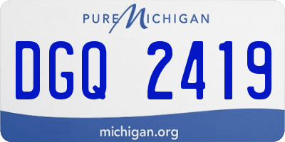 MI license plate DGQ2419