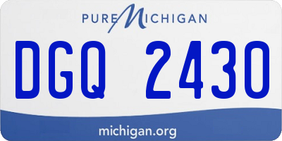 MI license plate DGQ2430