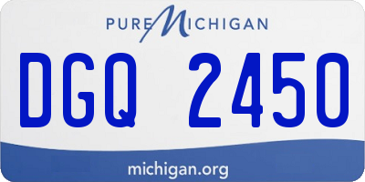 MI license plate DGQ2450