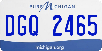 MI license plate DGQ2465