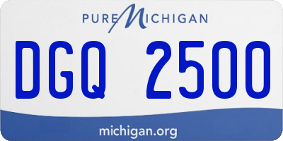 MI license plate DGQ2500