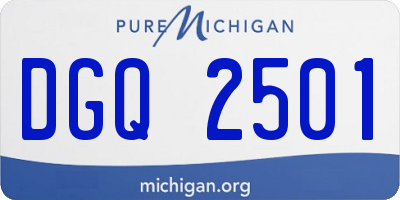 MI license plate DGQ2501