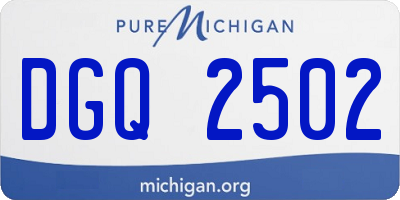 MI license plate DGQ2502