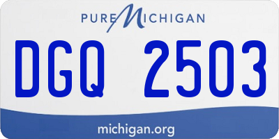 MI license plate DGQ2503