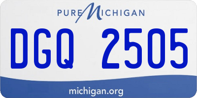 MI license plate DGQ2505
