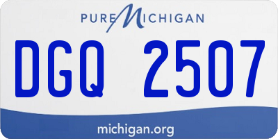 MI license plate DGQ2507