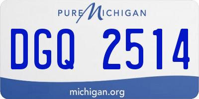 MI license plate DGQ2514