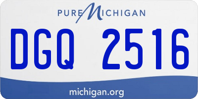 MI license plate DGQ2516