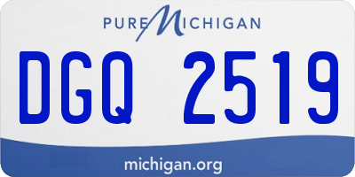 MI license plate DGQ2519