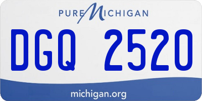MI license plate DGQ2520