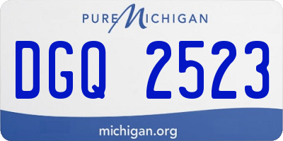 MI license plate DGQ2523