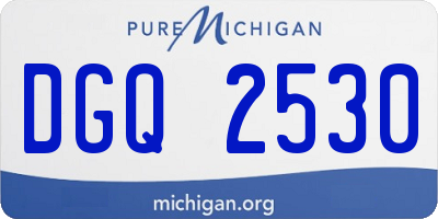 MI license plate DGQ2530