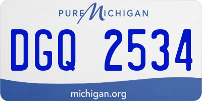 MI license plate DGQ2534