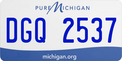 MI license plate DGQ2537