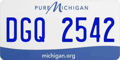 MI license plate DGQ2542