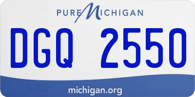 MI license plate DGQ2550